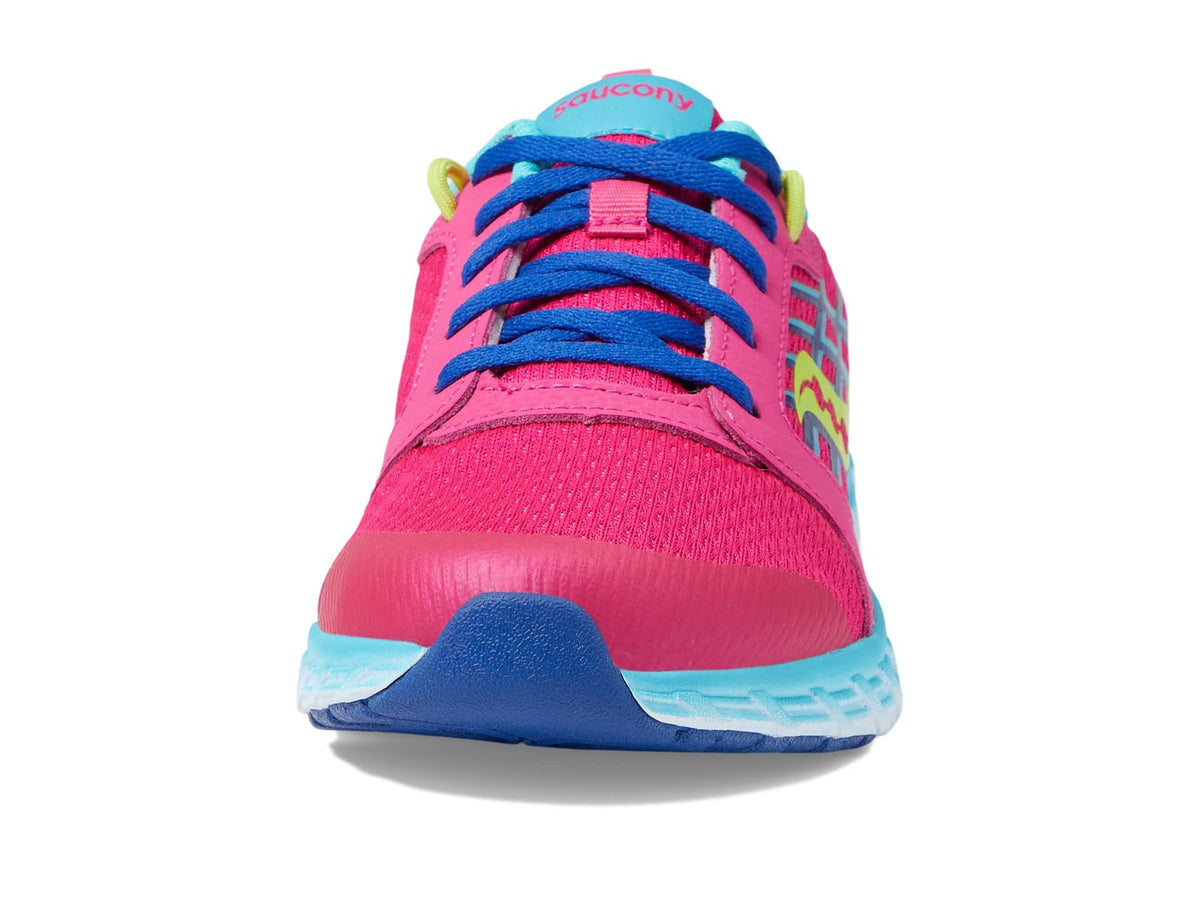 Saucony Wind 2.0 Sneaker, Pink/Blue/Grey, 3.5 US Unisex Big Kid