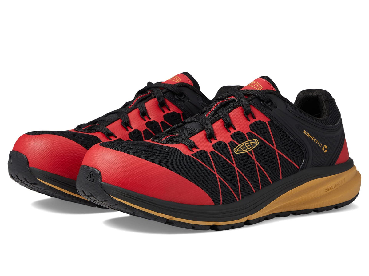KEEN Utility Men's Vista Energy Low Height Sneakers Composite Toe Industrial Work Shoes, Red Carpet/Black, 12 Wide