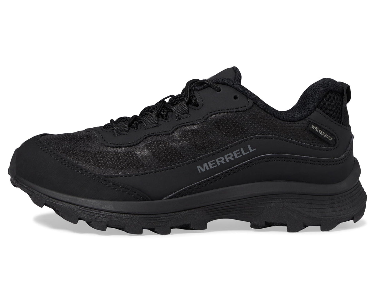 Merrell Boy's Moab Speed Low Waterproof (Toddler/Little Kid/Big Kid) Triple Black 1.5 Little Kid M