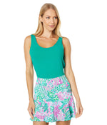 Lilly Pulitzer Meryl Nylon Sunray Bra Tank Water Lilly Green SM