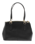 COACH Crossgrain Leather Christie Carryall Shoulder Bag Handbag Black 36606