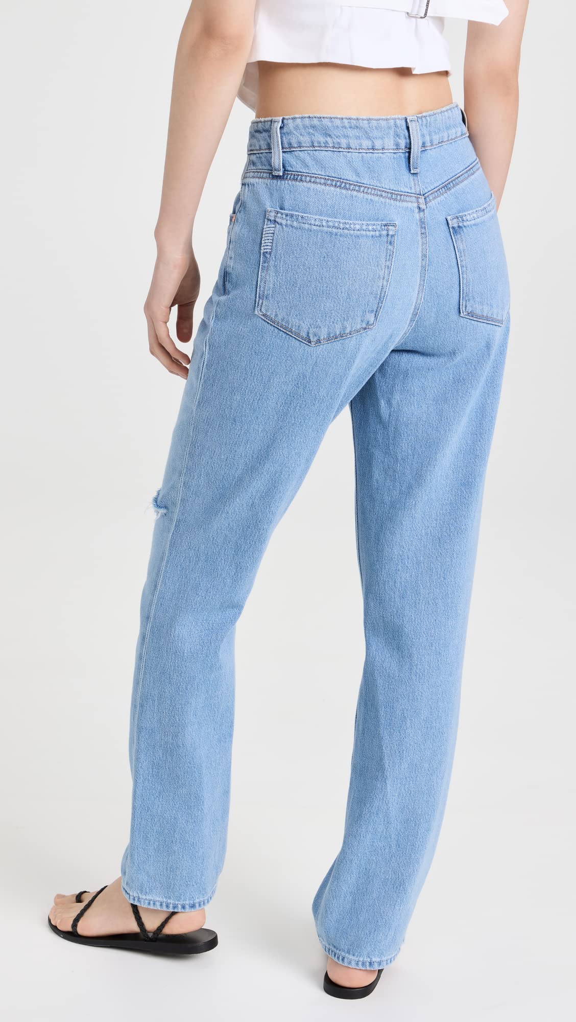 PAIGE Women's Chamomile Destructed Jeans, Chamomile Destructed, Blue, 27