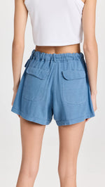 Free People Women's Off Shore Utility Shorts, Mediterranean, Blue, M