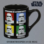 Silver Buffalo Star Wars Stormtrooper Expressions Ceramic Mug, 14 Ounces