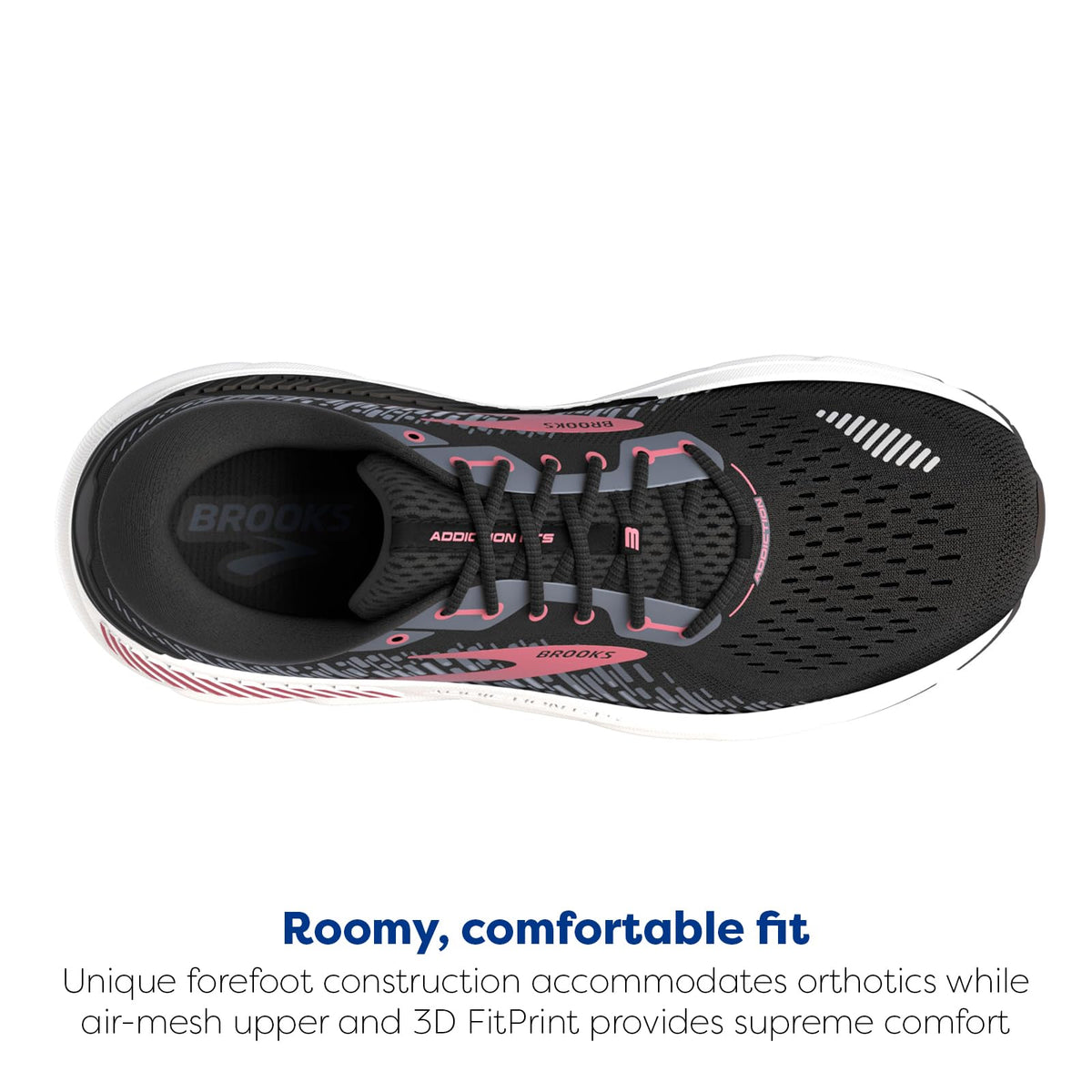 Brooks Women's Addiction GTS 15 Supportive Running Shoe - Black/Ebony/Mauvewood - 11 X-Wide