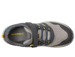 Merrell® Nova 3 Kids Shoes – Ideal for Little and Big Kids – Synthetic Upper – Bungee Lace Closure – Round Toe Grey/Blue/Gold 1.5 Little Kid M
