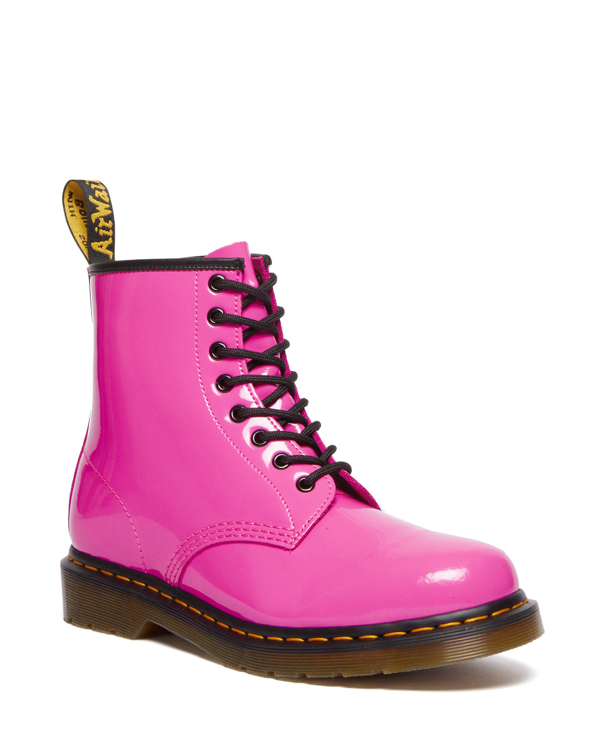 Dr. Martens Unisex 1460 Patent Leather 8 Eye Boot, Thrift Pink, 14 Women/13 Men