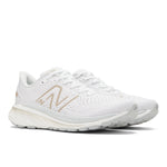 New Balance Women's Fresh Foam X 860 V13, White/Light Aluminum/Light Gold Metallic, 10.5 X-Wide