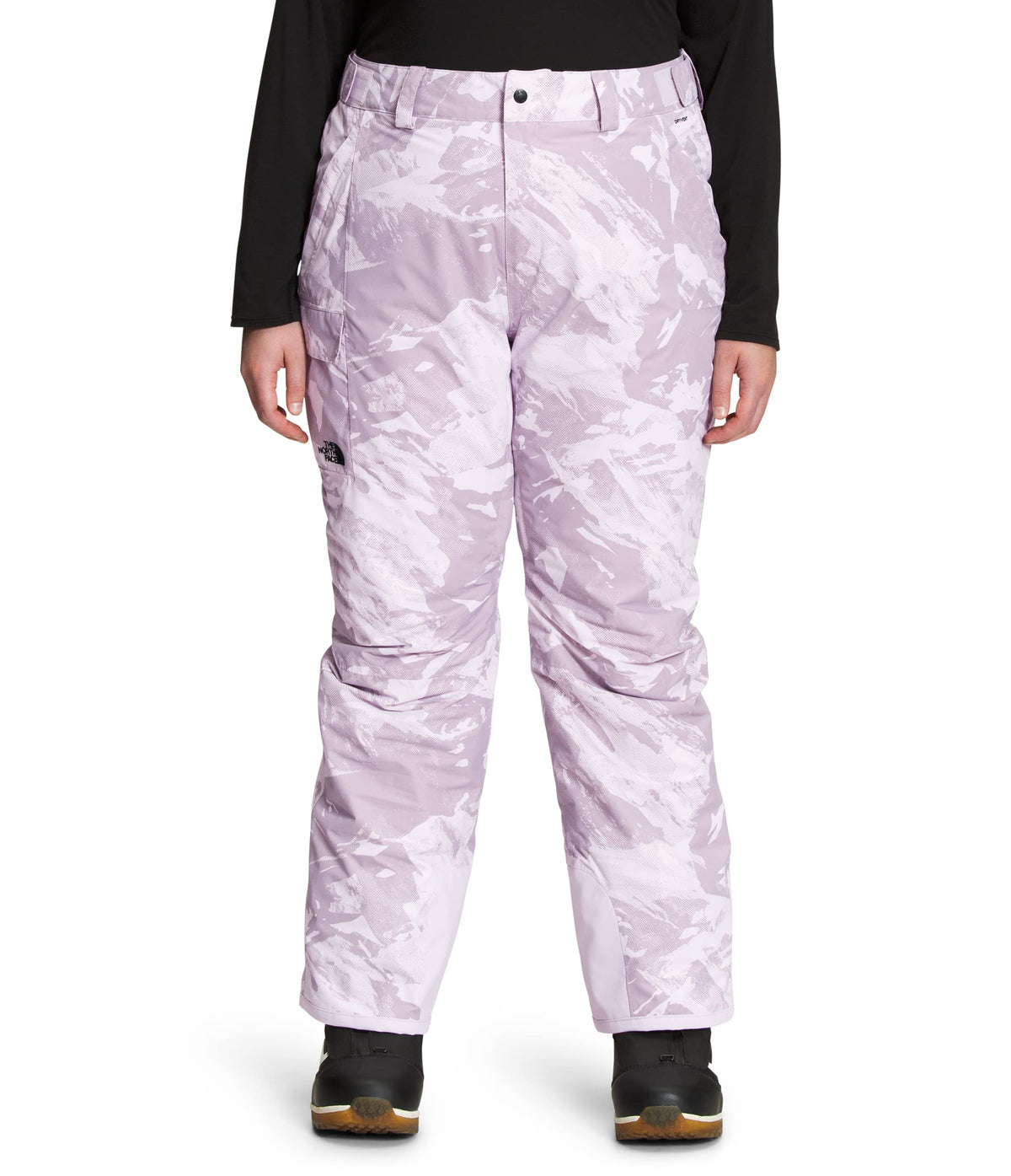 THE NORTH FACE Women's Freedom Insulated Pant (Standard and Plus Size), Lavender Fog Tonal Mountainscape Print, 2X Plus Regular