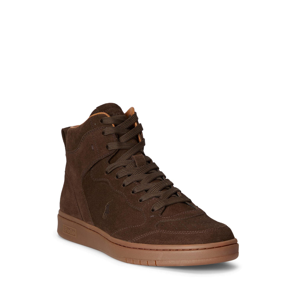 POLO RALPH LAUREN Court High-Top Sneaker Chocolate Brown 9 D (M)