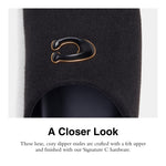 Coach Women's Hadley Felt Slipper 7 Black