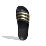 adidas Unisex Flip Flop Slide Sandal, Core Black/Gold Metallic/Core Black, 9 US Men