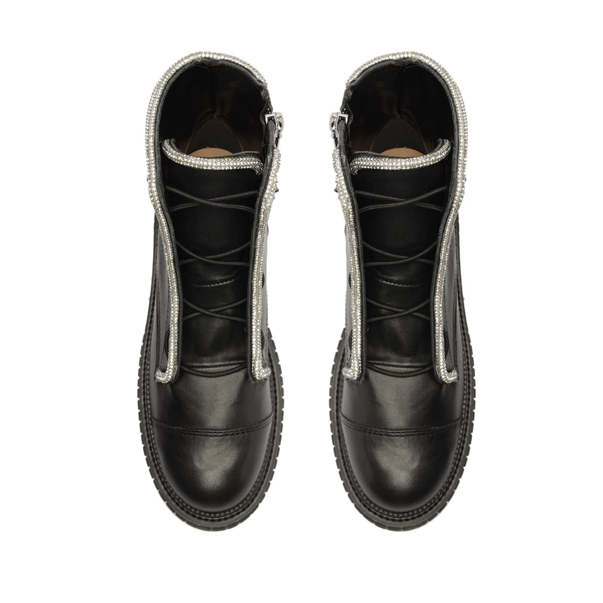 SCHUTZ Women's Amirah Boots, Black/Cristal, 9 Medium US