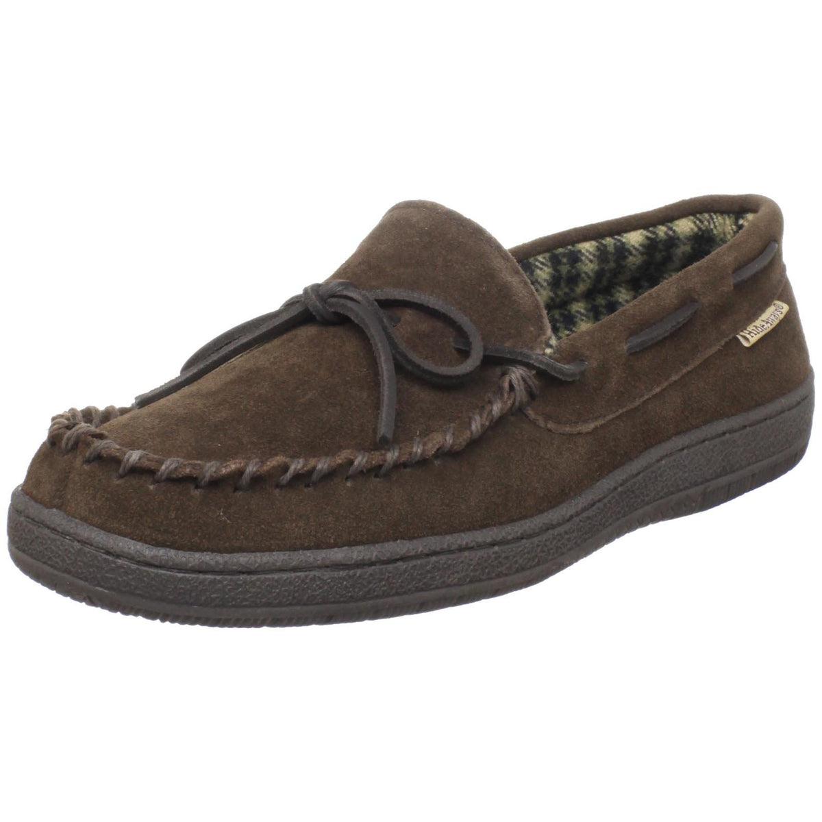 L.B. Evans mens Marion Moccassin slippers, Chocolate, 12 X-Wide US