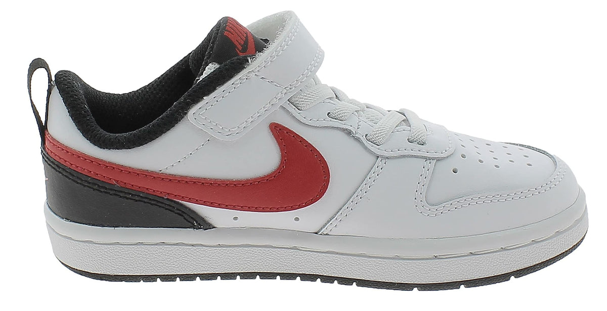 Nike Boy's Court Borough Low 2 (Little Kid) White/University Red/Black 12 Little Kid M