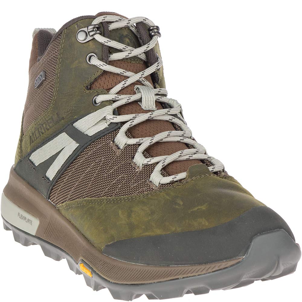 Merrell mens Zion Mid Waterproof Hiking Boot, Dark Olive, 7 M US