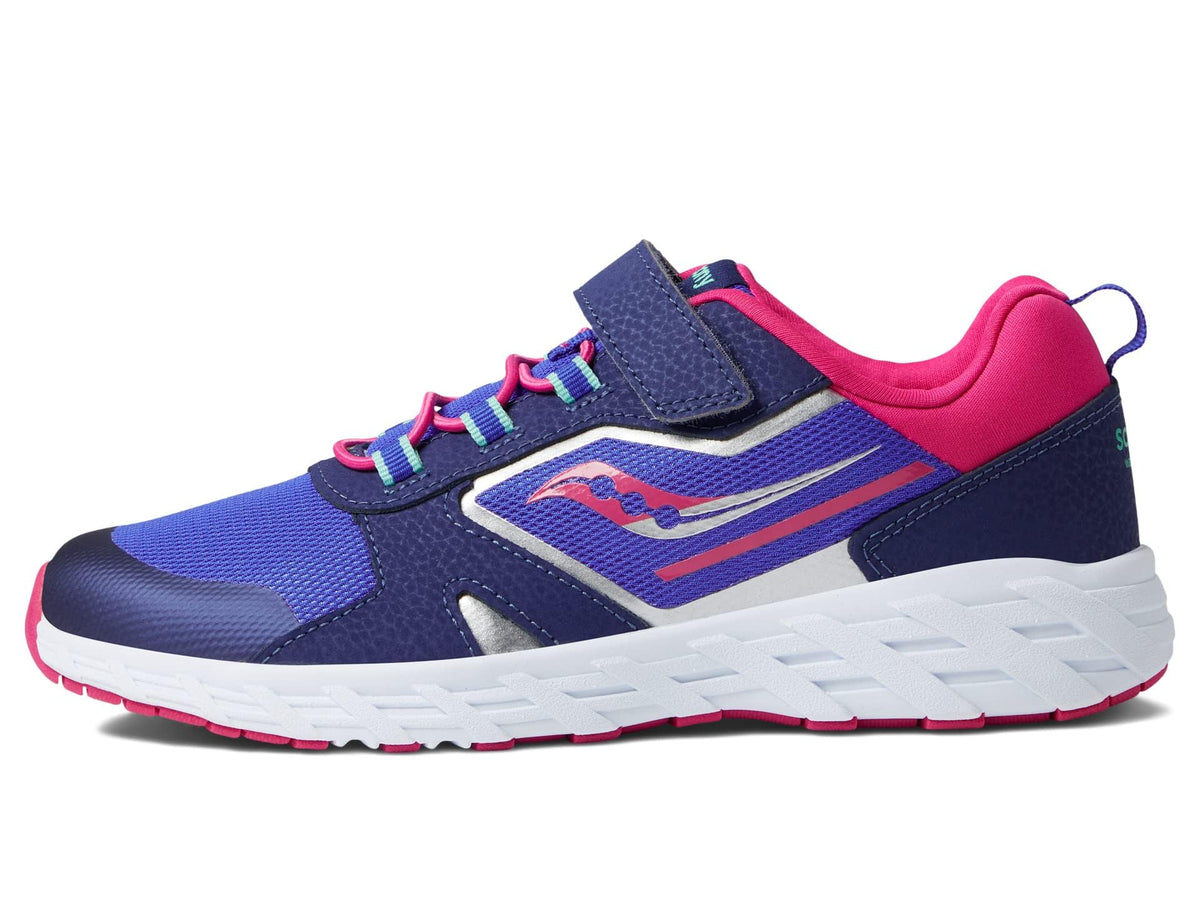 Saucony Wind Shield Alternative Closure 2.0 Running Shoe, Blue/Pink, 11 US Unisex Big Kid