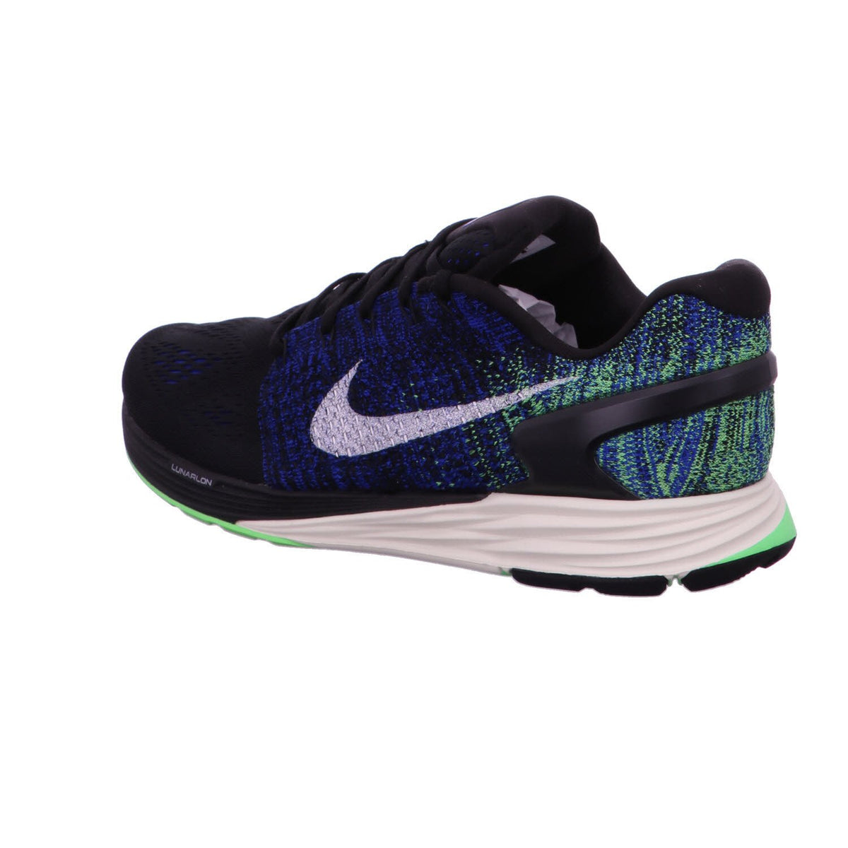 Nike Men's Lunarglide 7 Running Shoe (13 M US, Black/Sail/Racer Blue/VLTG Grn)