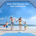 ArcadiVille Pop up Beach Tent, Anti-UV Sun Shelter 4 Person Tent for Beach UPF 50+, Portable Lightweight Beach Shade Canopy Sun Tent w/Extended Floor, Guylines & Stakes, 3 Ventilated Windows (Blue)