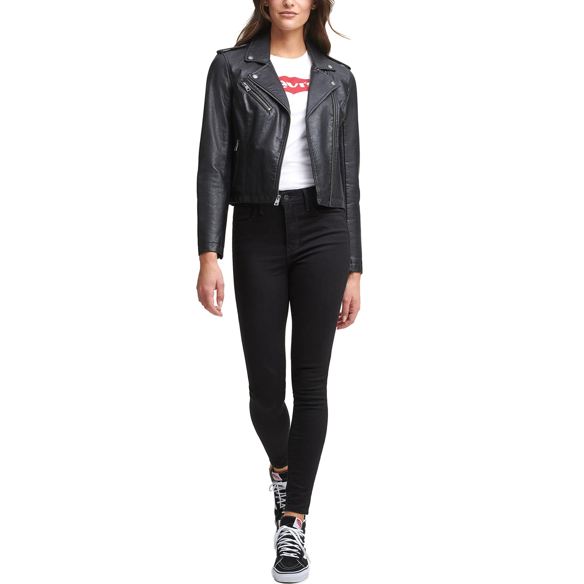 Levi's Women's Faux Leather Moto Jacket (Regular & Plus Size), Classic Black, 3X