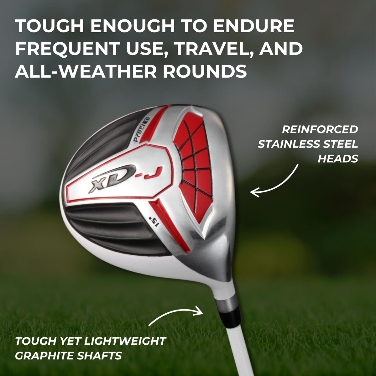 Precise XD-J Junior Complete Golf Club Set for Children Kids - 3 Age Groups Boys & Girls - Right Hand & Left Hand! (Orange Ages 3-5, Left Hand)