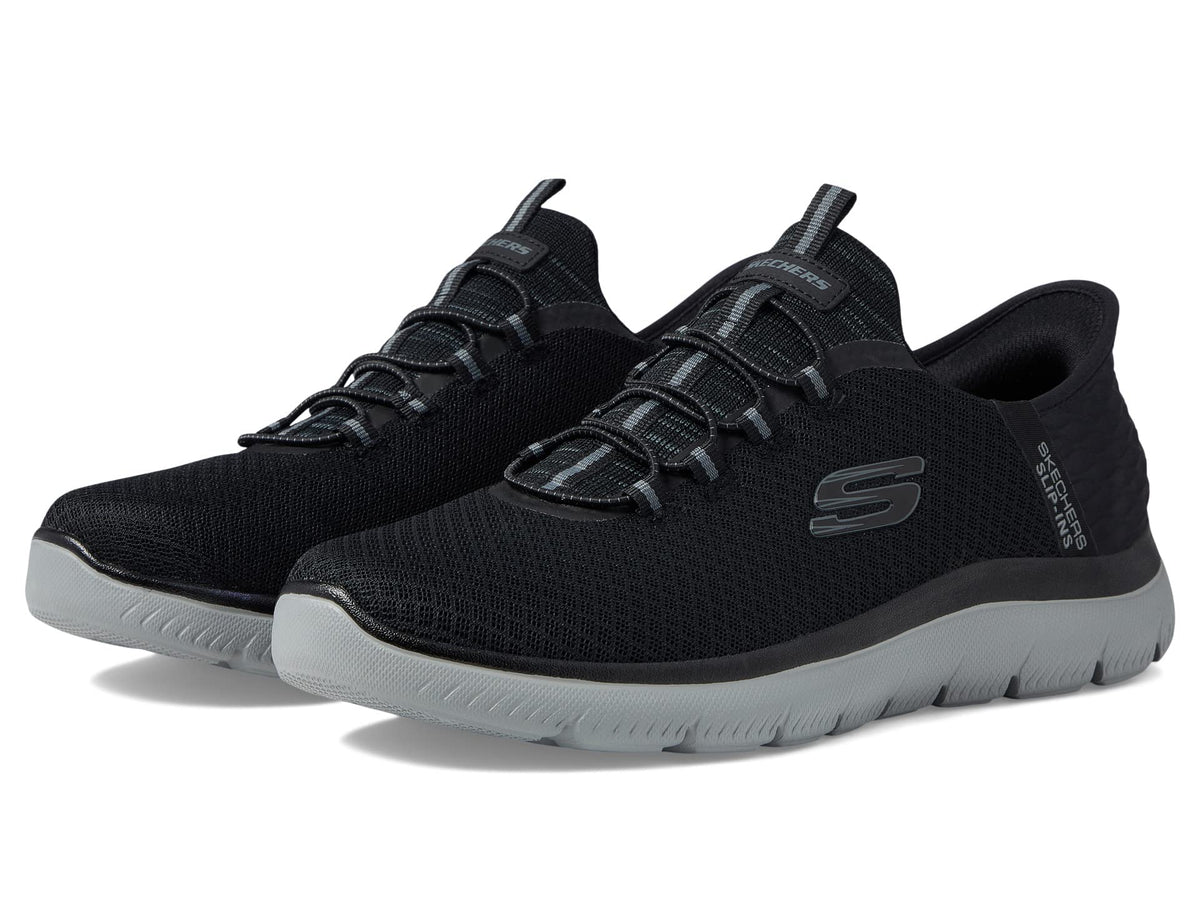 Skechers Men's Summits High Range Hands Free Slip-in Sneaker, Black/Charcoal, 10
