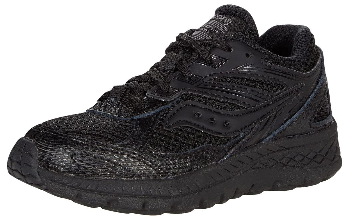 Saucony Cohesion 14 LACE to Toe Running Shoe, Black/Black, 6.5 Wide US Unisex Big_Kid
