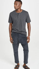 Vince Men's Classic Short Sleeve Slub Henley, Sphere, XXL