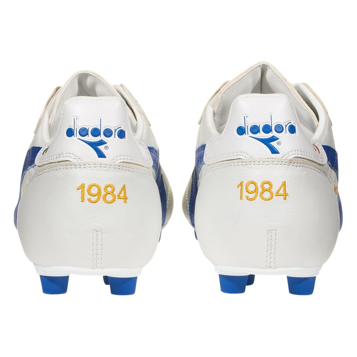 Diadora Brasil Italy K-Leather Pro Firm Ground Cleats (Pro Firm Ground, Numeric_8_Point_5) White/Royal