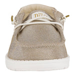 HEYDUDE Girl's Wendy Y Metallic Sparkle Gold Size 4 | Youth's Shoes | Youth Slip-on Loafers | Comfortable & Light-Weight
