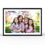 NexFoto 10 Inch Smart WiFi Digital Picture Frame, Electronic Photo Frame with IPS Touch Screen, Share Photos Videos via Easy to Use App, Black Wood Pattern, Gift for Grandparents