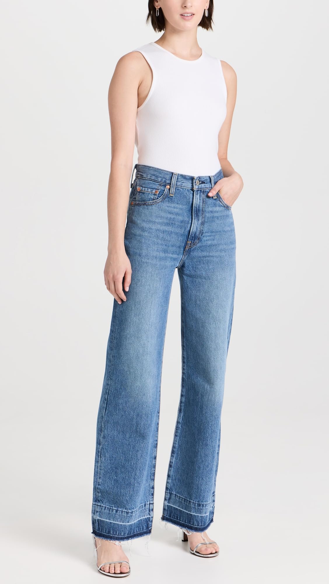 Levi's Women's Ribcage Wide Leg Jeans, She's A Cutie, Blue, 26