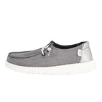 HEYDUDE Girl's Wendy Y Metallic Sparkle Charcoal Size 6 | Youth's Shoes | Youth Slip-on Loafers | Comfortable & Light-Weight