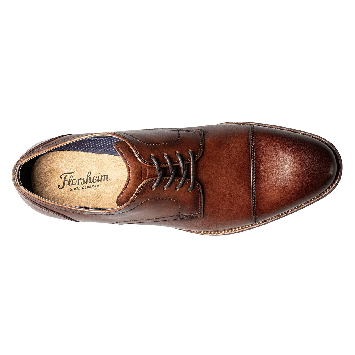 Florsheim Flex Cap Toe Oxford Mens Oxford 13 2E US Cognac