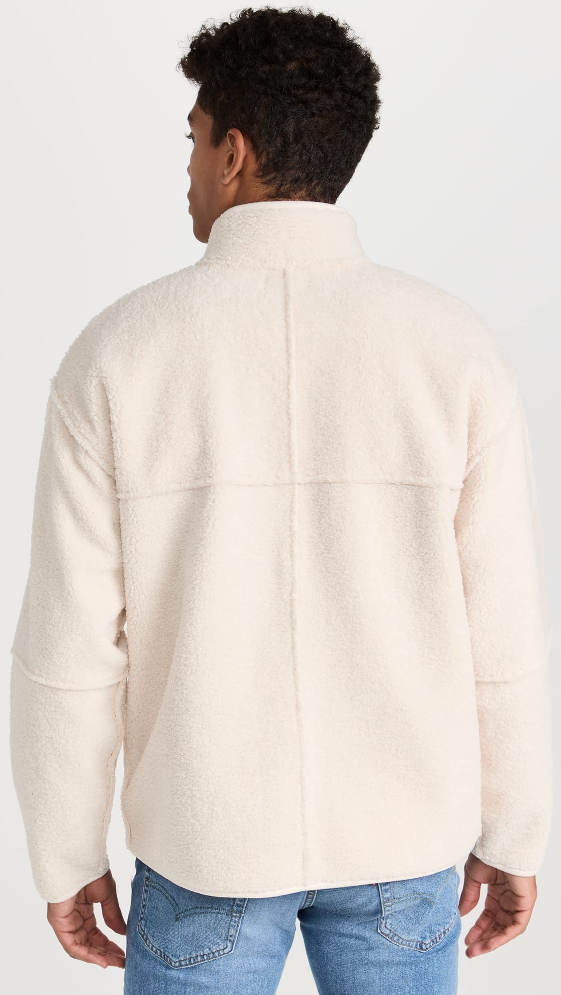 Vince Men's Sherpa JKT, Bone, Off White, XXL