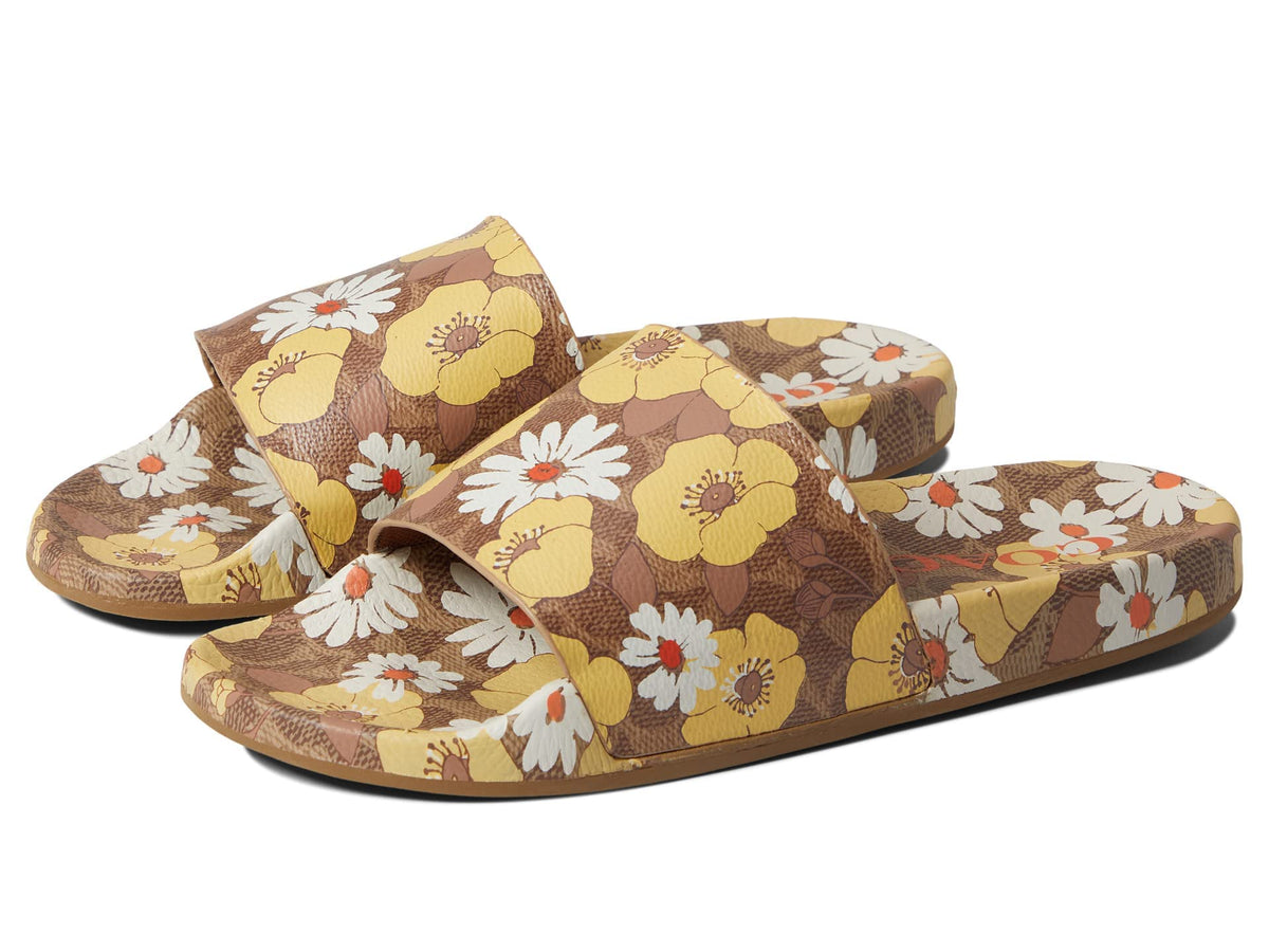 Coach Udele Sig Floral Sport Slide Beige 10 B (M)