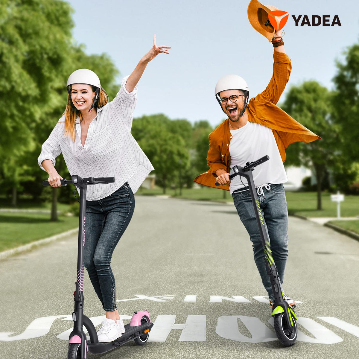 YADEA Electric Kick Scooter Adults KS3 Lite, Max Speed 15.6 MPH, 12 Miles Range, Adult Electric Scooter for Commuter, Green