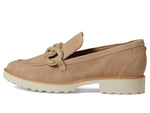 Cole Haan Women's Geneva Chain Loafer, Dark Latte Suede, 8