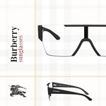 BE4291 34641W 38MM Matte Black/Clear Rectangular Sunglasses for Men + BUNDLE with Designer iWear Eyewear Kit