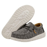 HEYDUDE Boy's Wally Youth Stretch Taupe Size 3 | Kids Shoes | Kids Slip-on Loafers | Comfortable & Light-Weight