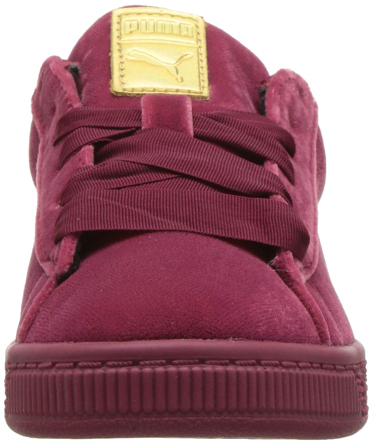 PUMA Kids Baby Girl's Basket Classic Velour (Toddler) Tibetan Red/Metallic Gold 4 Toddler M