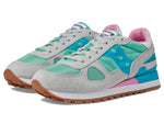 Saucony® Originals Shadow Original Summer Shoes for Women – Rubber Tread Pattern – TPU Heel – Lace-up Closure Beige/Green 8.5 B - Medium