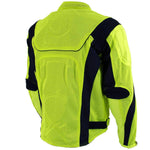 Xelement CF-6019-66 Men's 'Invasion' Neon Green Textile Motorcycle Jacket wit X-Armor Protection - X-Large