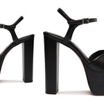 SCHUTZ Women's Keefa Platform High Heel Sandal, Black, Size 11