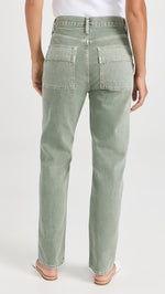 AGOLDE Women's Cooper Cargo Jeans, Salamander, Green, 24