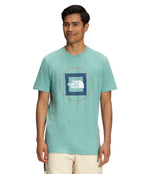 The North Face Mens Short Sleeve Geo NSE Tee, Wasabi/Shady Blue, Medium