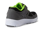Saucony Cohesion 14 Alternative Closure Sneaker, Grey/Black/Green, 11 Wide US Unisex Big_Kid