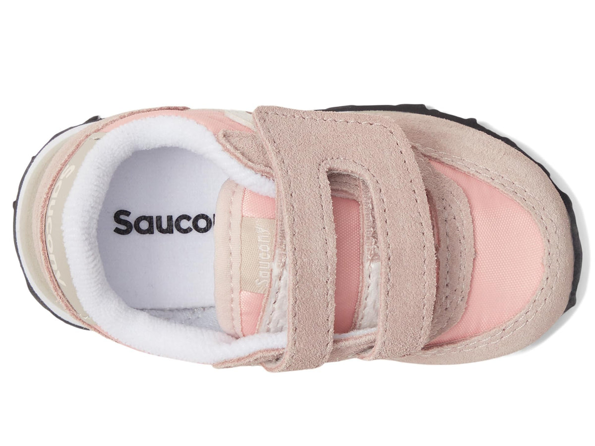 Saucony Girl's Original Jazz Hook & Loop (Toddler/Little Kid) Grey/Blush/Cream 9.5 Toddler M