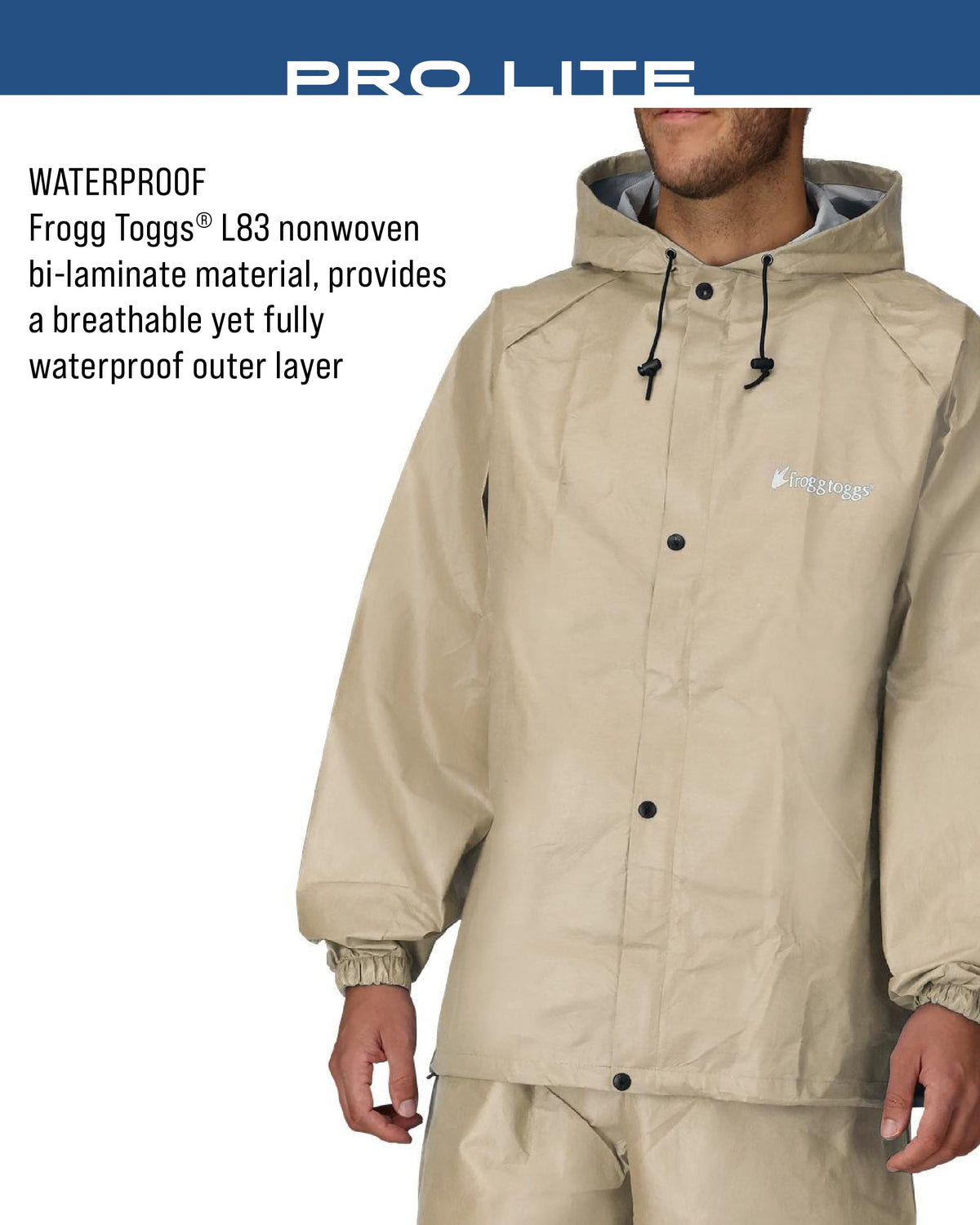 FROGG TOGGS Men's Pro Lite Rain Suit, Waterproof, Breathable, Dependable Wet Weather Protection