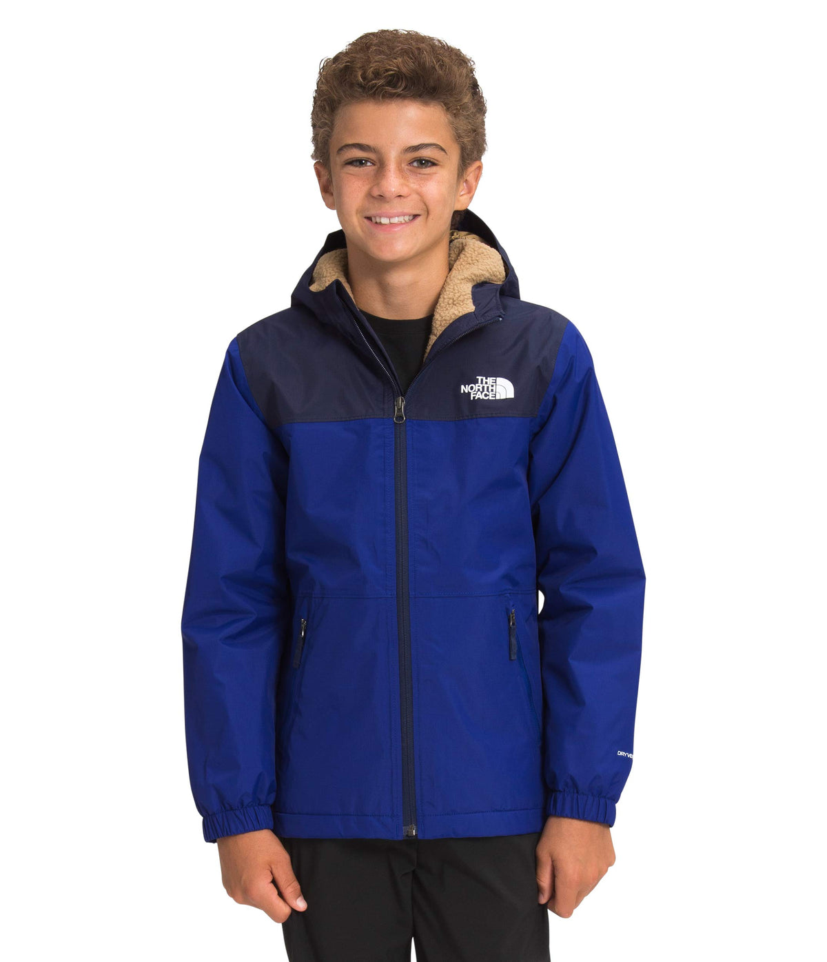 THE NORTH FACE Boy's Warm Storm Rain Jacket (Little Kids/Big Kids) Bolt Blue LG (14-16 Big Kids)